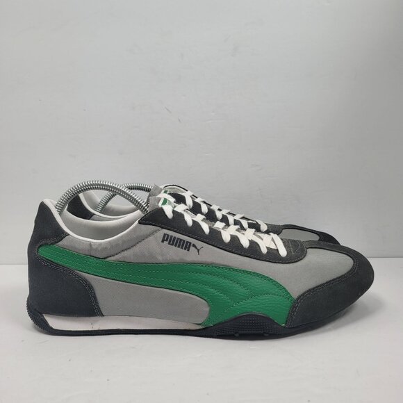 Puma Sport Lifestyle Men's Gray & Green Suede Sneakers US Size 12 - Picture 1 of 8